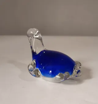 Fermacarte tartaruga Blu Cobalto- vetro di Murano