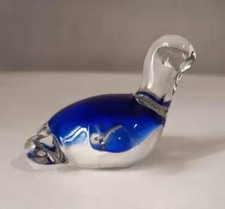 Fermacarte tartaruga Blu Cobalto- vetro di Murano