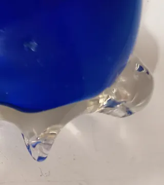 Fermacarte tartaruga Blu Cobalto- vetro di Murano