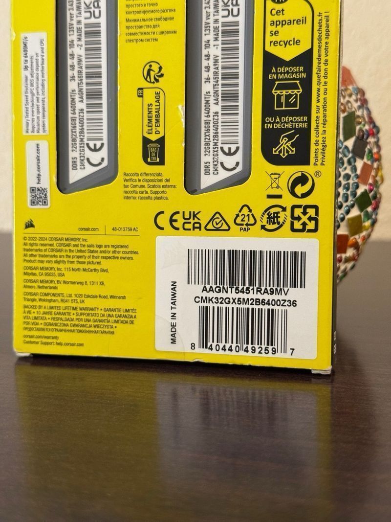 Corsair Vengeance DDR5 32GB 6400MHz CL36 afbeelding 2