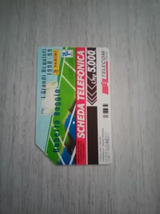 Scheda Telecom Roberto Baggio autografata