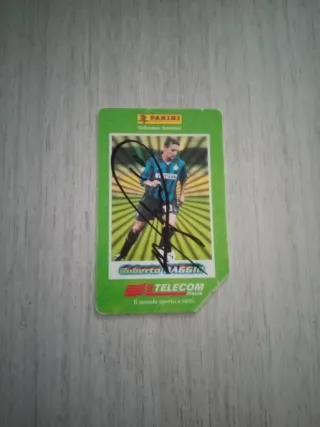 Scheda Telecom Roberto Baggio autografata