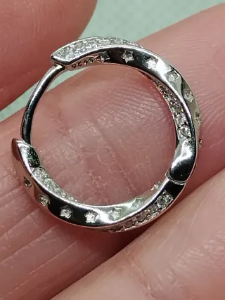 Pendientes de Aro en  Plata y Circonitas