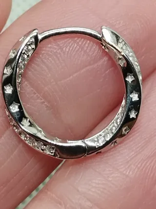 Pendientes de Aro en  Plata y Circonitas