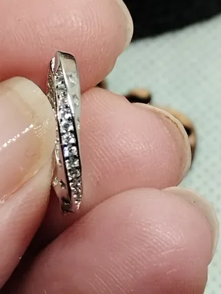 Pendientes de Aro en  Plata y Circonitas