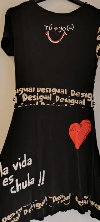 Vestido Desigual, Talla M, Negro