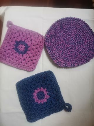 Set 2 Presine +Sottopentola Crochet