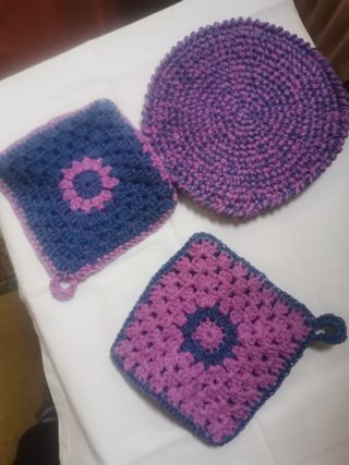 Set 2 Presine +Sottopentola Crochet
