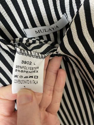 Mono midi Mulaya rayas blanco y negro