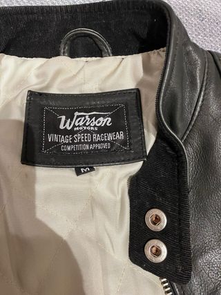 CHAQUETA DE CUERO Nuevo • M / 38/10 •Warson • Negr