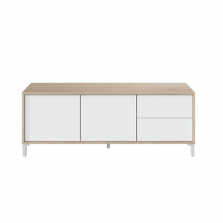 Mesa Tv 130 Cm 2 Puertas 2 Cajones. Blanco Artik/