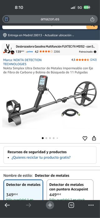 Detector Metales Nokta Simplex Ultra