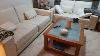 2 Sofás Piel Flor (2 y 3 Plazas)