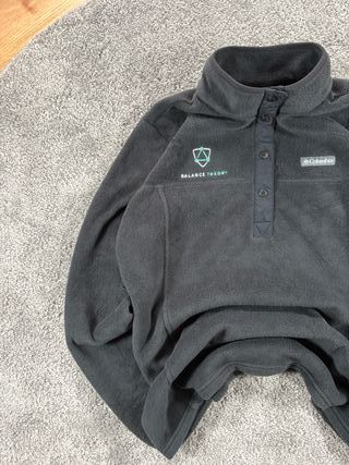 Columbia Fleece Negro Botones Vintage Gorpcore