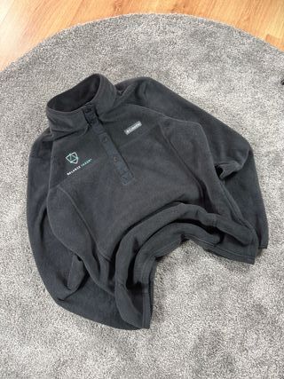 Columbia Fleece Negro Botones Vintage Gorpcore