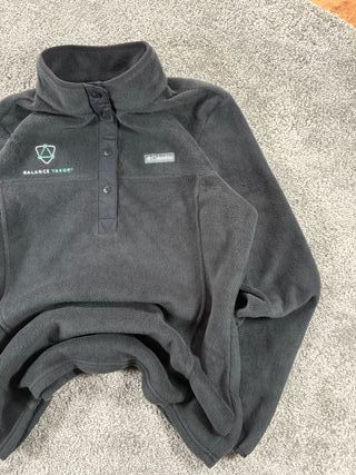 Columbia Fleece Negro Botones Vintage Gorpcore