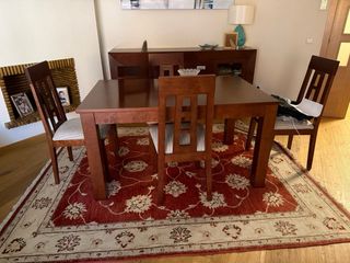 Mesa comedor extensible madera + 4 sillas
