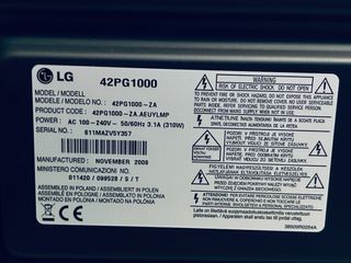 TV LG 42 Plasma 42PG1000