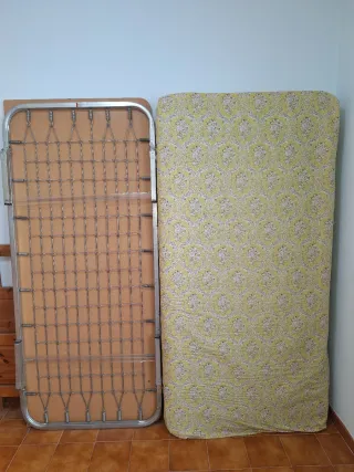 Somier plegable 90cm + Colchón 90 cm