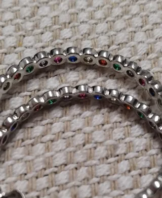 Pendientes Aro Plata Multicolor