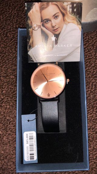 Reloj Amelia Parker Negro/Dorado Nuevo