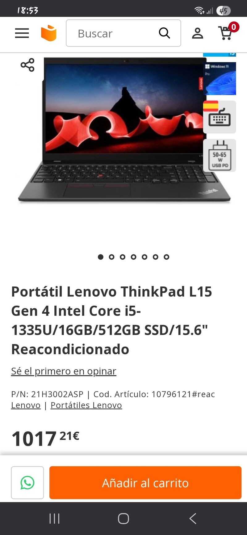 Lenovo ThinkPad L15 Gen 4 i5 16GB RAM 512GB SSD afbeelding 10
