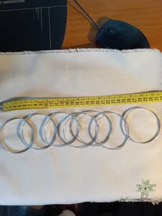 7 Brazaletes de plata italiana. Puntas de flecha.