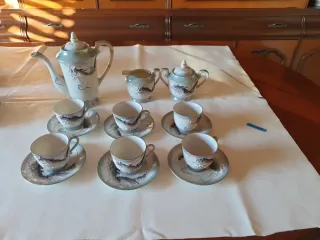 Juego de café dragón porcelana