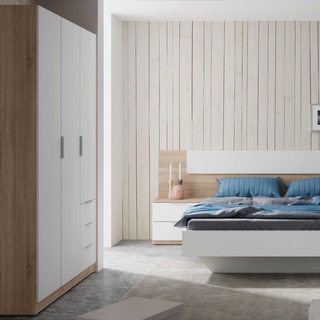 Cabecero y 2 Mesitas de Noche. Roble Canadian y B