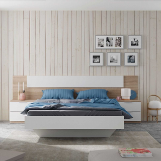 Cabecero y 2 Mesitas de Noche. Roble Canadian y B