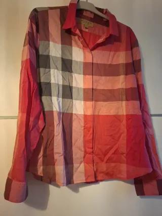 Camisa Burberry Cuadros Rosa Talla XL