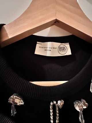 Sudadera gris 2 piezas pedrería