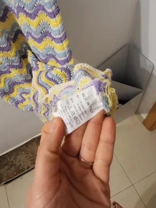 Vestido largo croché tipo Missoni multicolor