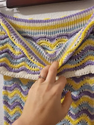 Vestido largo croché tipo Missoni multicolor