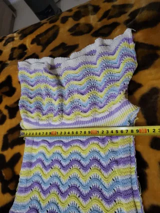 Vestido largo croché tipo Missoni multicolor