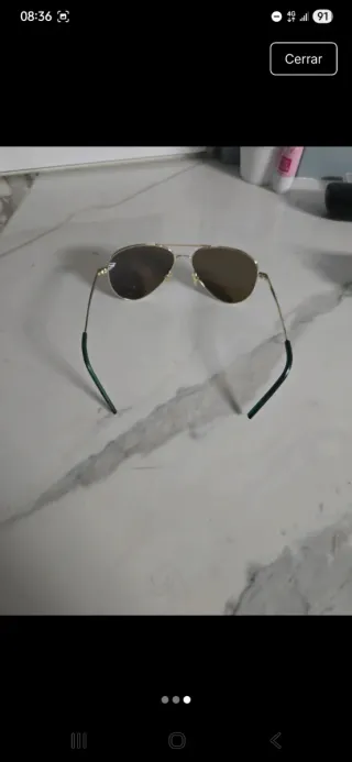 Gafas de Sol Polaroid Aviador Azul Dorado