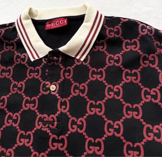 Polo Gucci Talla XXL GG Negro y Rojo