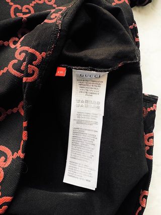 Polo Gucci Talla XXL GG Negro y Rojo