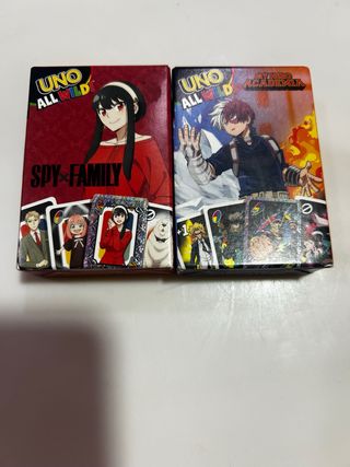 Lote UNO Temática Anime Spy x Family y MHA