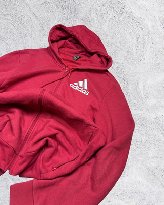 Sudadera Adidas Roja con Cremallera