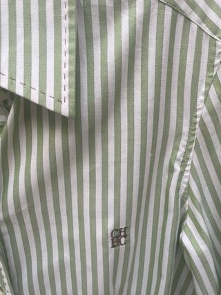 Camisa Carolina Herrera Rayas Verde y Blanca