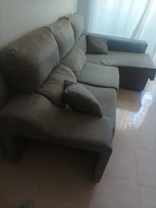 Sofá modular chaiselongue gris 265cm