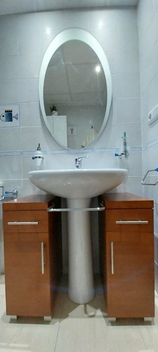 Mueble baño lavabo pie + espejo