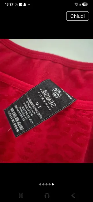 Top FGM04 Rosso Taglia Unica