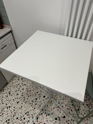 Mesa alta plegable 60x60 blanca