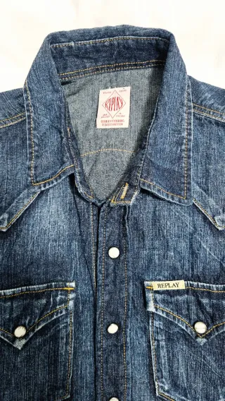 REPLAY Camisa vaquera mujer azul oscuro