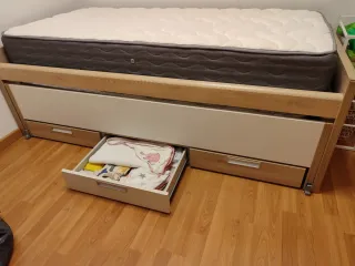 Cama Nido 90x190 Madera y Tela