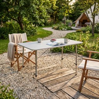 Tavolo da Campeggio 120x60Cm con Gambe Regolabili