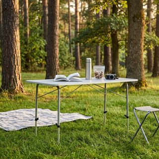Tavolo da Campeggio 120x60Cm con Gambe Regolabili