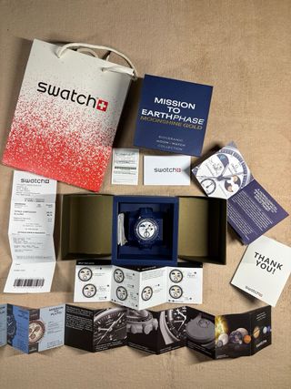 Swatch x Omega Mission T Earthphase Moonshine Gold